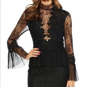 Bardot Frankie Black Lace Long Sleeve Dress